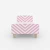 Minimalist Kids Single Bed in White and Pink Stripes