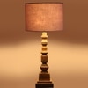 Devansh Grey Cotton Table Lamp With  Wood Natural Base (7X7X21.25 Inches)-7