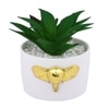 White Elephant Ceramic Planter With Artificial Plant