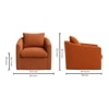 Oxford Boucle Fabric Lounge Chair in Orange Colour