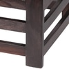 Houston Sheesham Wood Contemporary Set of 2 Stools in Turquoise Sea Velvet, Dark Mahogany Finish