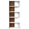 BLUEWUD Novebuk Engineered Wood Bookshelf Cabinet Book Rack Organizer Book Case with Shelves for D�cor Display Wall Mount Floor Standing for Home Library (Brown Maple & White)
