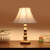 Devansh Off-White Cotton Vintage  Lamp With Wood Base  (12X12X17)