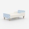 Minimalist Kids Toddler Bed in White and Light Blue Stripes