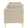 Cova Velvet Chaise Lounger in Cream Color
