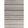 Jaipur Rugs Soft Scalloped Border Striped Wool Dhurrie Rug Grey 4x5 ft