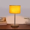Devansh Yellow Cotton Table Lamp With  Natural  Wood Base  & Steel Pipe (7X17 Inches)-6
