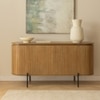 Leeds Solid Mango Wood Sideboard with 4 Door in Natural Finish with Metal Legs