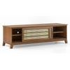 Fujiwara Solid Wood Free Standing TV Unit in Amber Walnut Finish