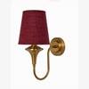 Devansh Metal Electric Wall Light in Antique Gold Colour with Maroon Shade Count of 1 Light