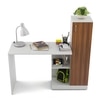 Troy Study Table Frosty White & Exotic Teak