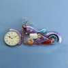 Metal Mask Decorative Handpainted 10'' Bike Wall Clock In Blue Color By Craft Tree