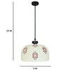 Ornamental Glass Electric Ceiling Light in White Colour