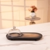 Ireka Homes Tamra Acacia Wood Cake Stand with Glass Dome
