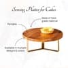 Inseparables Teak Wood Cake Stand Gold
