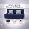 Sleep Spa Foldable Jute Fabric 2 Seater Double Foam Fold Out Sofa Cum Bed in Dark Blue Colour