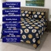 Juno Blue Floral 400 TC Cotton Flat Super King Size Bedsheet with 2 Pillow Covers – Threads