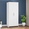 Riley Engineered Wood 2 Door Wardrobe in White Finish