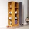 Hexa Red Wooden 1 Door Wardrobe with Hanging Space in Giant Wood and Slate Grey Colour