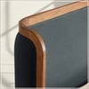 Valerio Duo-Panel Luxe Queen Size Bed in Grey Blue colour Velvet with Oak wood Frame