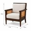 Pisces Solid Wood Cane Accent Sofa Chair in Walnut Finish