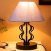 Lola Grey cotton Shade Iron Table Lamp