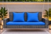 Carry Bird Wicker Patio Furniture Outdoor Balcony Swings In Grey And Blue Colour