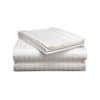 Adem White Absract 210 TC Cotton Double Size Bedsheet with 2 Pillow Covers