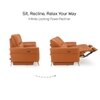 Orchard Two Seater Motorized Leather Recliner in Savana Tan Brown Colour