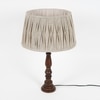 Hatton hand crafted Solid wood walnut finish table lamp With Natural Cotton Shade