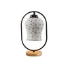 Devansh Multicolor Glass Wooden & Iron  Table Lamp -17 Inch Height  -Ae