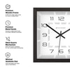 Square Modern Wooden Wall Clock with Graphic Dial Design