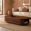 Elora Oval Sheesham Wood Accent Coffee Table in Walnut Finish