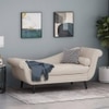 Kabera Velvet Chaise Lounger in Cream Colour