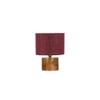 Daiva Maroon Jute table lamp with Natural Wood Base