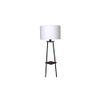 Holly White Cotton Floor Lamp with Solid Wood