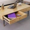 Hexa Engineered Wood Coffee Table With 2 Drawers In Giant Wood