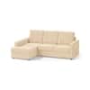 Apollo Compact Sofa (Colour : Birch Beige, Cushion : Soft, Back Type : High Back, Seating Capacity : Left Aligned 2 Seater + Left Aligned Chaise + Ottoman)