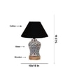 Devansh Conical Black Cotton Shade Lamp With Wood & Mosaic Glass Base For Decoration/Office/Home/Gifting/Study For Decoration/Office/Home/Gifting/Study -(10X10X14.5) Inches -A