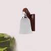Devansh Solid Wood Electric Wall Light in Brown Colour with White Shade Count of 1 Light