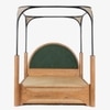 Andaman Narcodam Canopy Solid Wood Queen Bed in Brown Colour