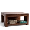 Wayne Sheesham Wood Contemporary Square Coffee Table In Teak Finish