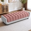 Resco  Velvet 2 Seater 5 Feet Ottoman Bench in Peach & Grey Color