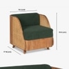 Andaman Ross Solid Wood Arm Chair in Green Colour