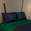 Stoa Paris 300TC UltrSatin Super King Bedsheet with 2 Pillow Covers Satin Super Navy Green