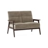 Logan 2 Seater Wooden Sofa in Grey Colour