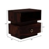 Kaka Solid Wood Bedside Table in Walnut Finish
