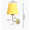 Devansh Metal Electric Wall Light in Gold Colour with Yellow Shade Count of 1 Light
