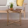 Metalsmith Solid Wood Side Table in Gold Finish