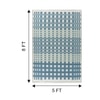 Jaipur Rugs Soft Optical Geometric Wool Dhurrie Rug Blue 6x8 ft